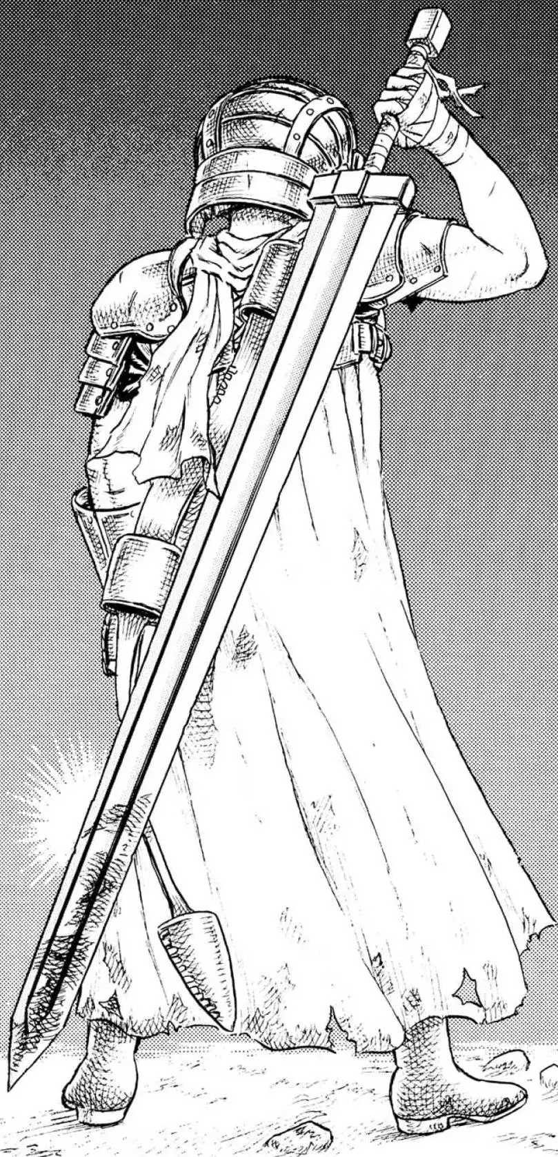 Снаряжение Гатса после побега из отряда Гамбино и второй меч